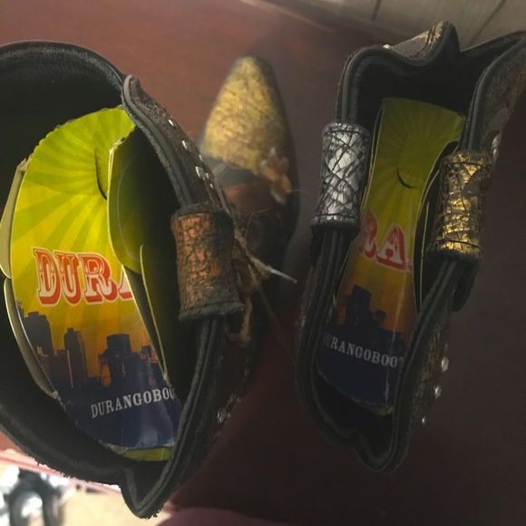 Durango 12" Floral Distressed Metallic Cowboy boot - Picture 12 of 16